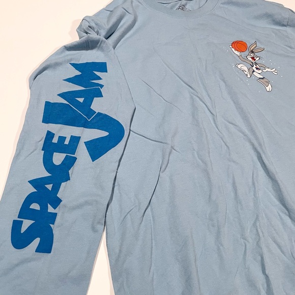 Space Jam Toon Squad Bugs Bunny Blue Shirt Long Sleeve - Size Medium (38-40) - Picture 5 of 6